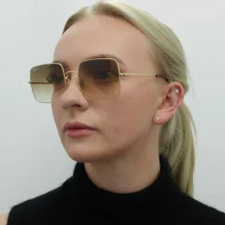 Ray-Ban Square|Ray-Ban^Sunglasses RB1971 914751 Gold Light Brown Gradient