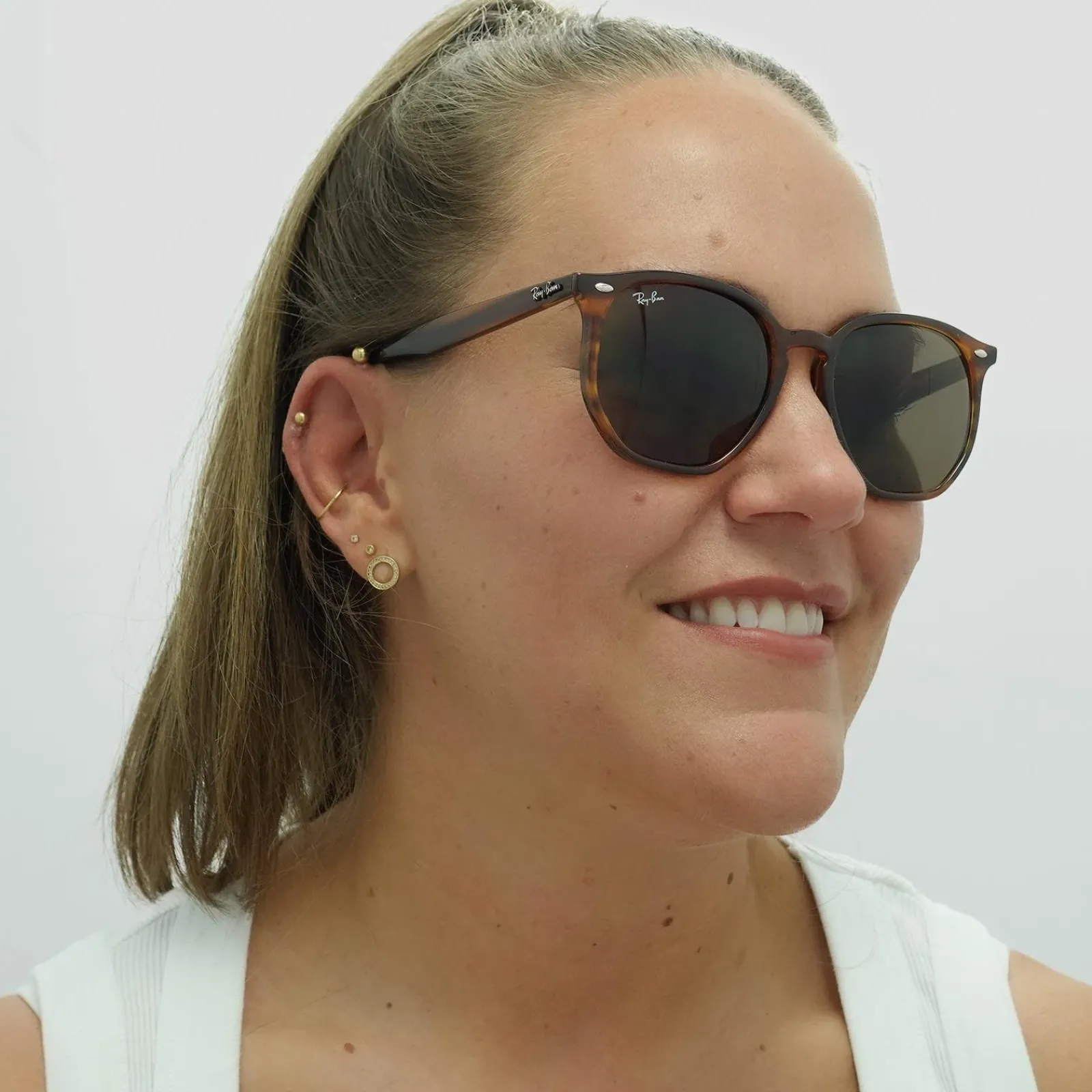 Ray-Ban Ray-Ban|Ray-Ban^Sunglasses RB4306 820/73 Striped Red Havana Dark Brown