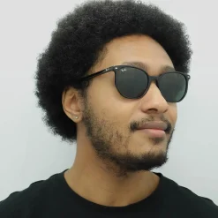Ray-Ban Ray-Ban|Square^Sunglasses RB2197 Elliot 901/31 Polished Black G15 Green