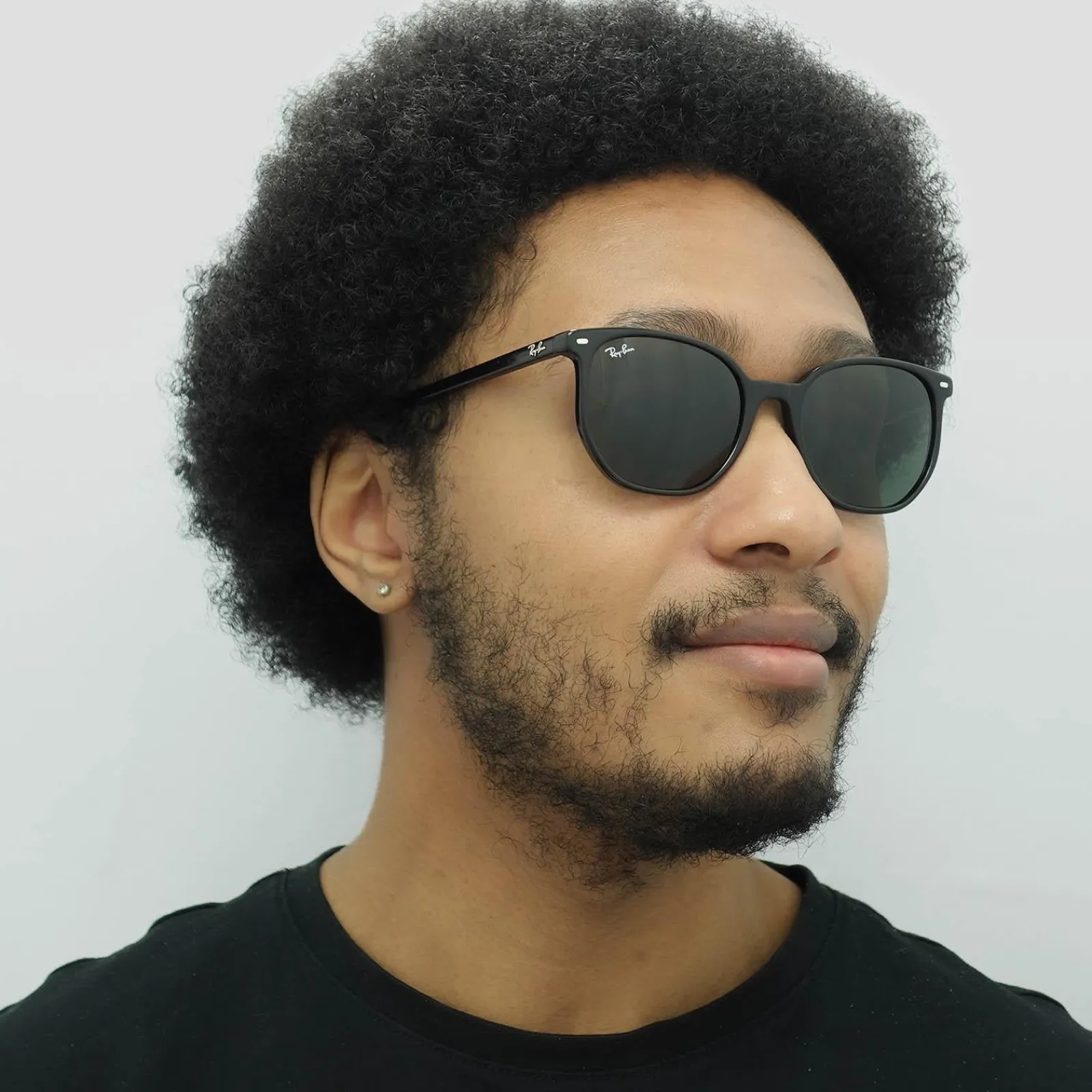 Ray-Ban Ray-Ban|Square^Sunglasses RB2197 Elliot 901/31 Polished Black G15 Green