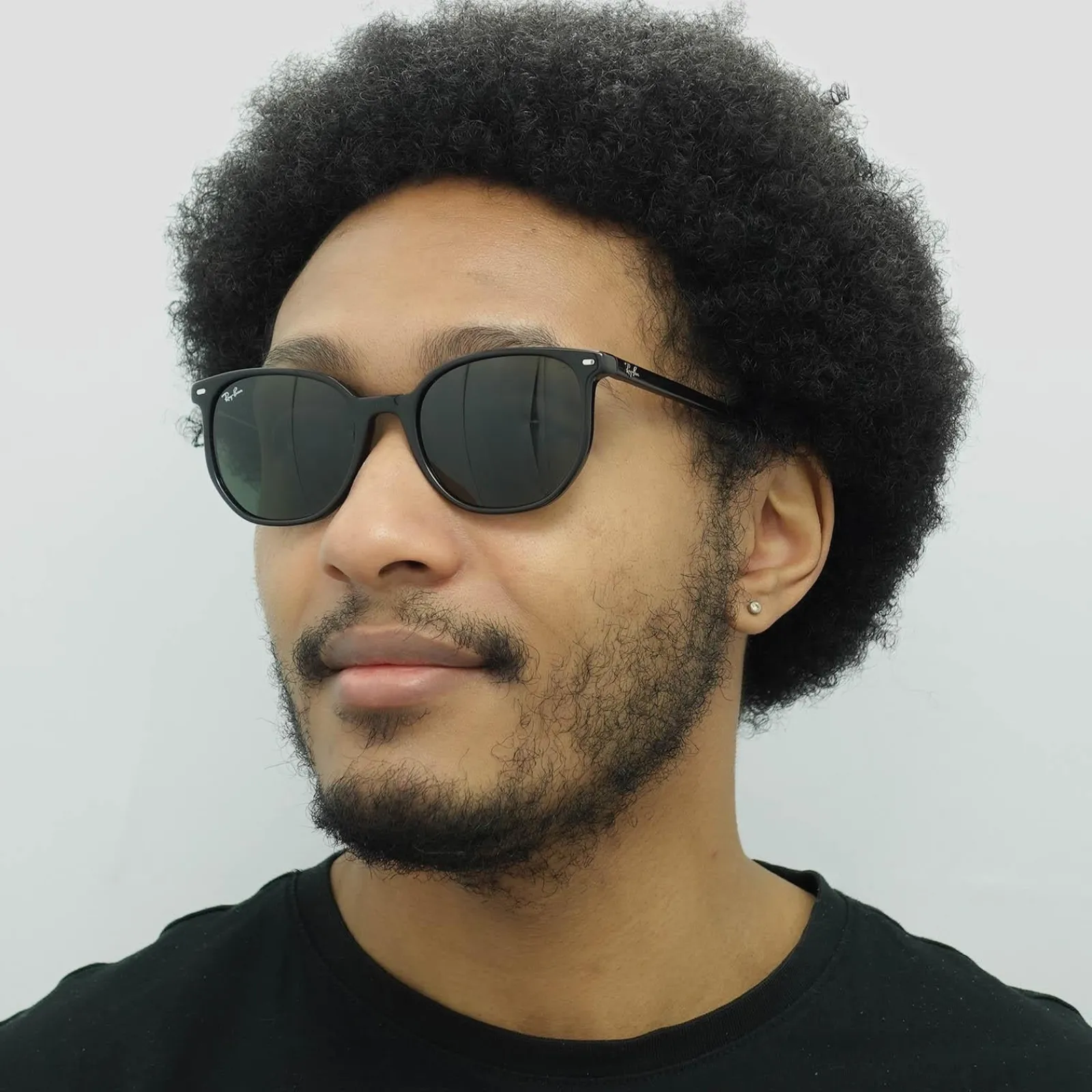Ray-Ban Ray-Ban|Square^Sunglasses RB2197 Elliot 901/31 Polished Black G15 Green