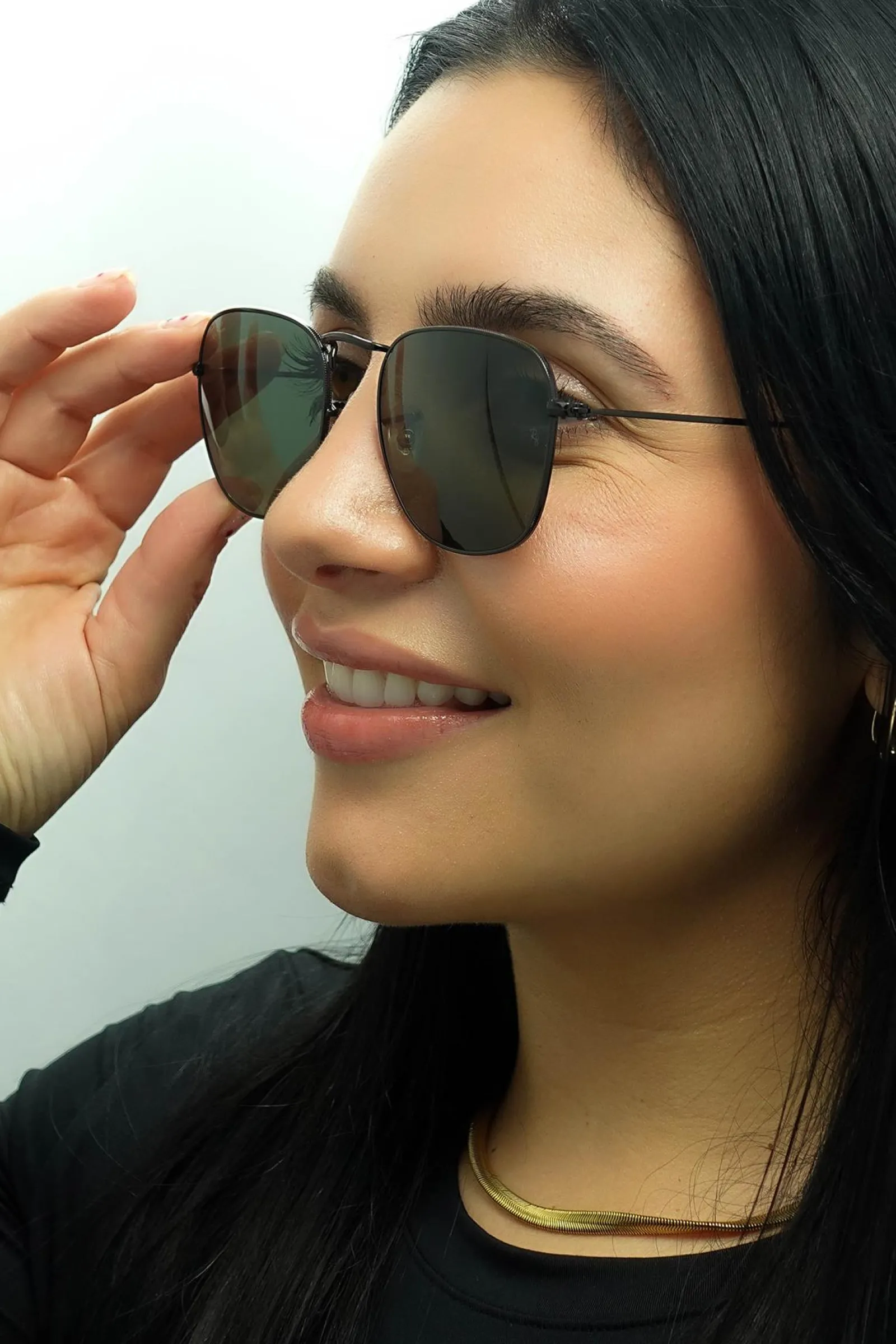 Ray-Ban Square|Ray-Ban^Sunglasses RB3857 Frank 919931 Black G-15 Green