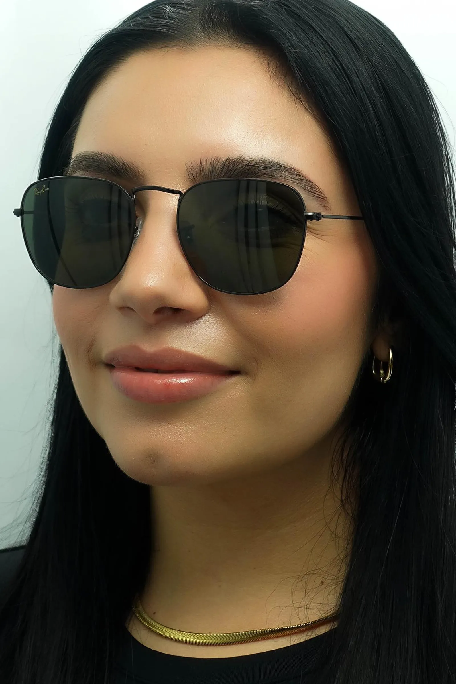 Ray-Ban Square|Ray-Ban^Sunglasses RB3857 Frank 919931 Black G-15 Green