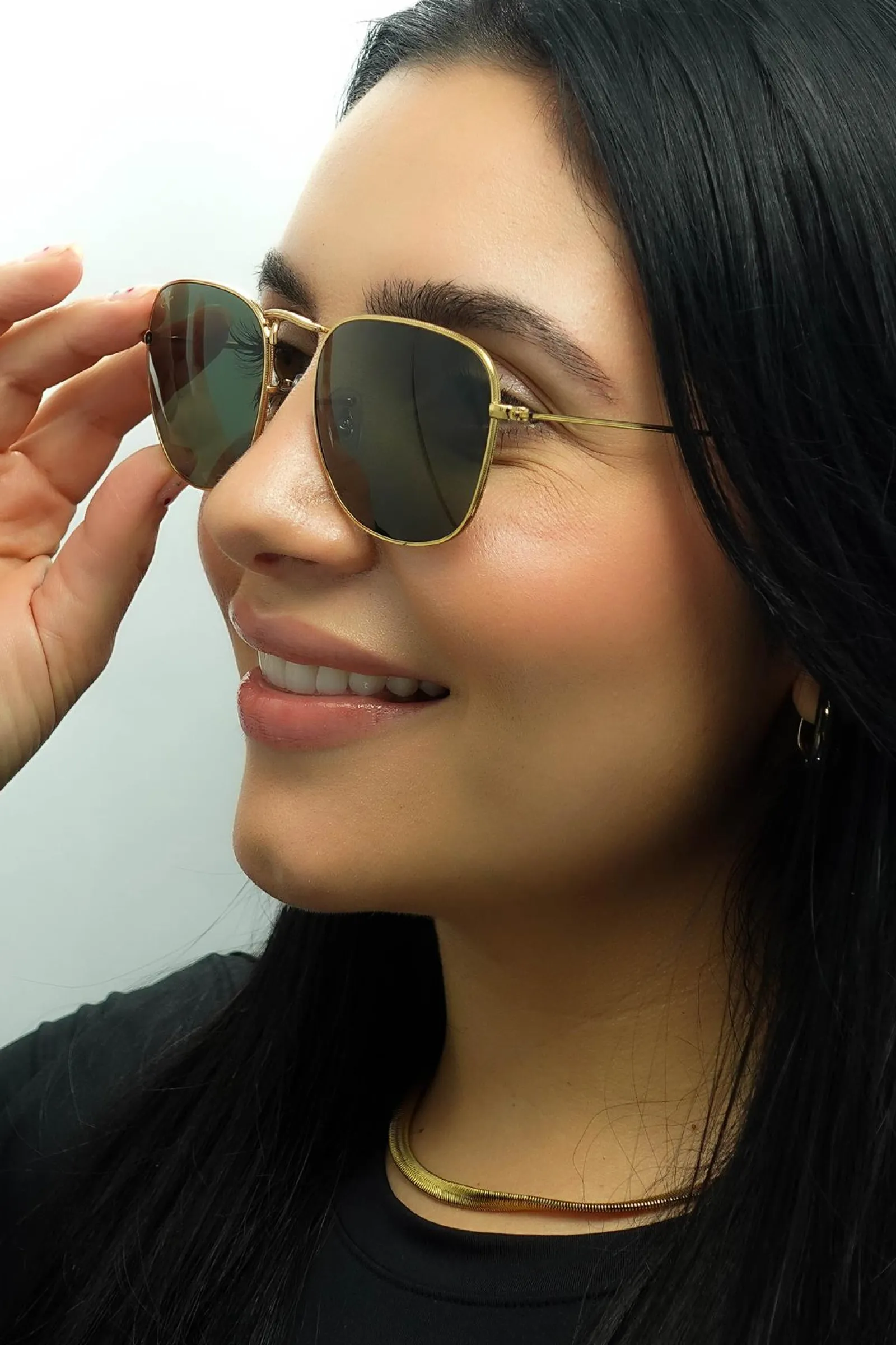 Ray-Ban Square|Ray-Ban^Sunglasses RB3857 Frank 919631 Gold G-15 Green
