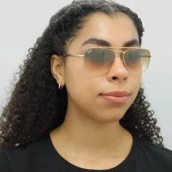 Ray-Ban Square|Ray-Ban^Sunglasses RB3636 New Caravan 001/51 Gold Brown Gradient