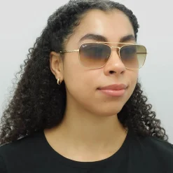 Ray-Ban Square|Ray-Ban^Sunglasses RB3636 New Caravan 001/51 Gold Brown Gradient