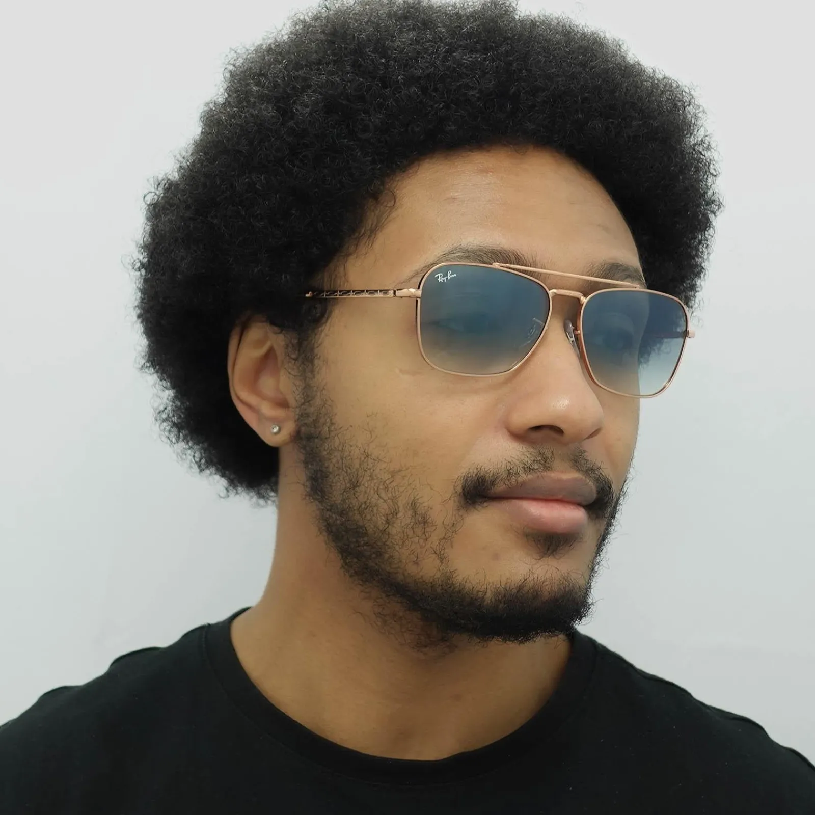 Ray-Ban Square|Ray-Ban^Sunglasses RB3636 New Caravan 92023F Rose Gold Blue Gradient