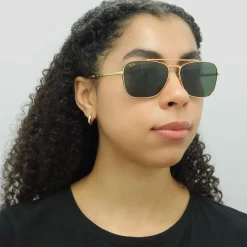 Ray-Ban Square|Ray-Ban^Sunglasses RB3636 New Caravan 919631 Gold Green