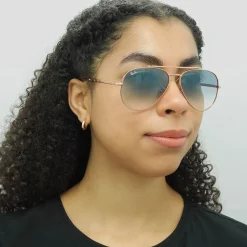Ray-Ban Ray-Ban|Aviator^Sunglasses RB3625 New Aviator 92023F Polished Rose Gold Blue G