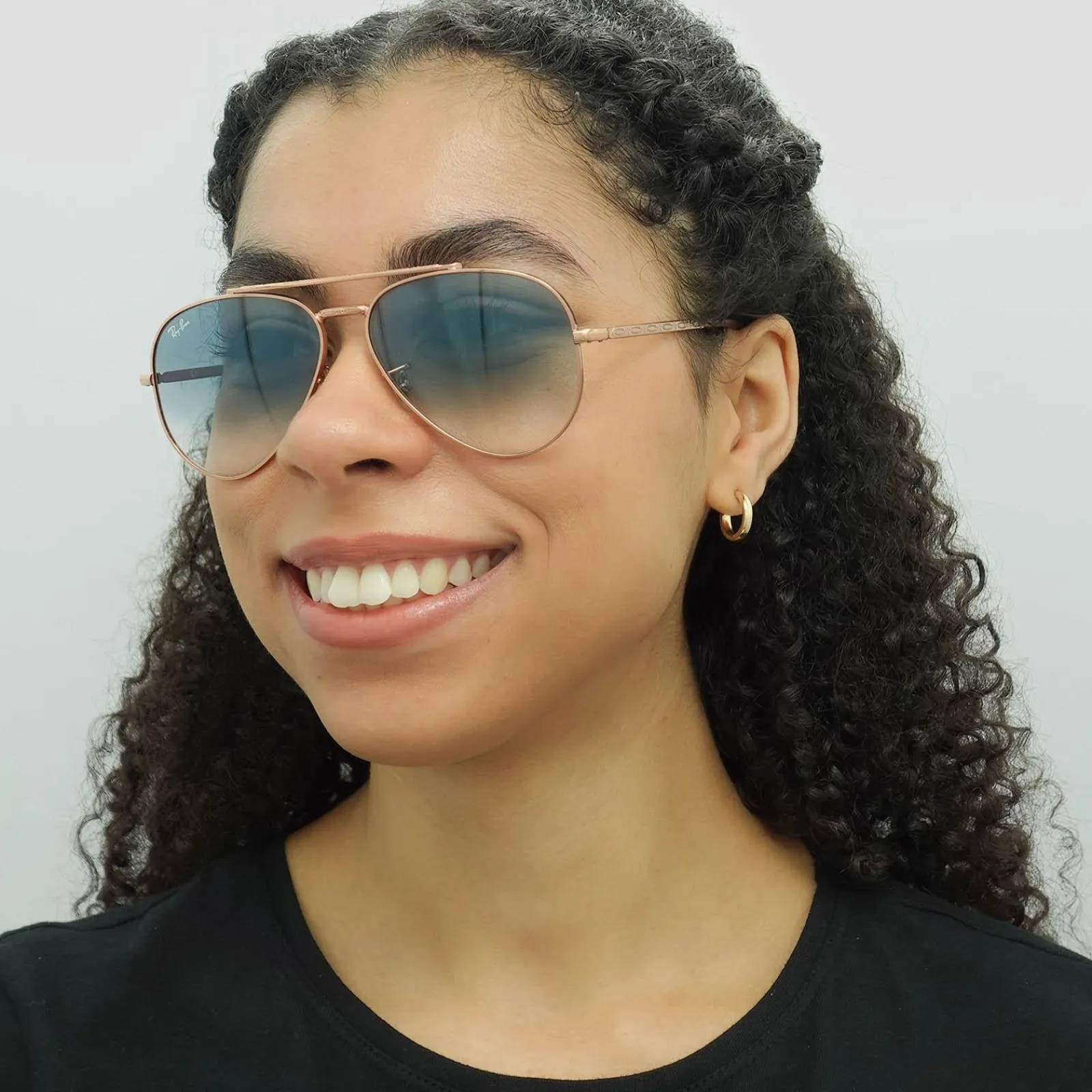 Ray-Ban Ray-Ban|Aviator^Sunglasses RB3625 New Aviator 92023F Polished Rose Gold Blue G
