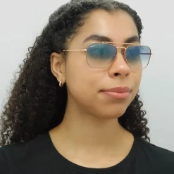Ray-Ban Square|Ray-Ban^Sunglasses RB3636 New Caravan 92023F Rose Gold Blue Gradient