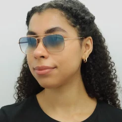 Ray-Ban Square|Ray-Ban^Sunglasses RB3636 New Caravan 92023F Rose Gold Blue Gradient
