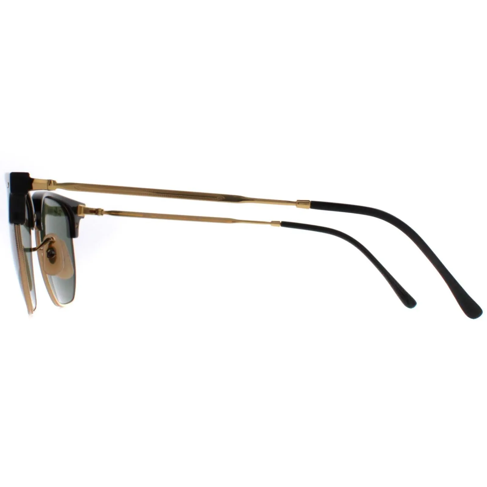 Ray-Ban Square|Ray-Ban^Sunglasses RB4416 New Clubmaster 601/31 Black on Gold Green