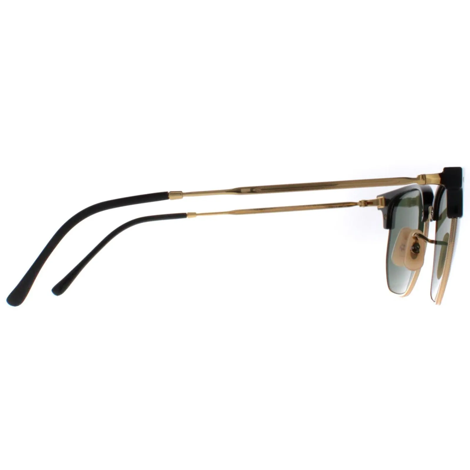 Ray-Ban Square|Ray-Ban^Sunglasses RB4416 New Clubmaster 601/31 Black on Gold Green