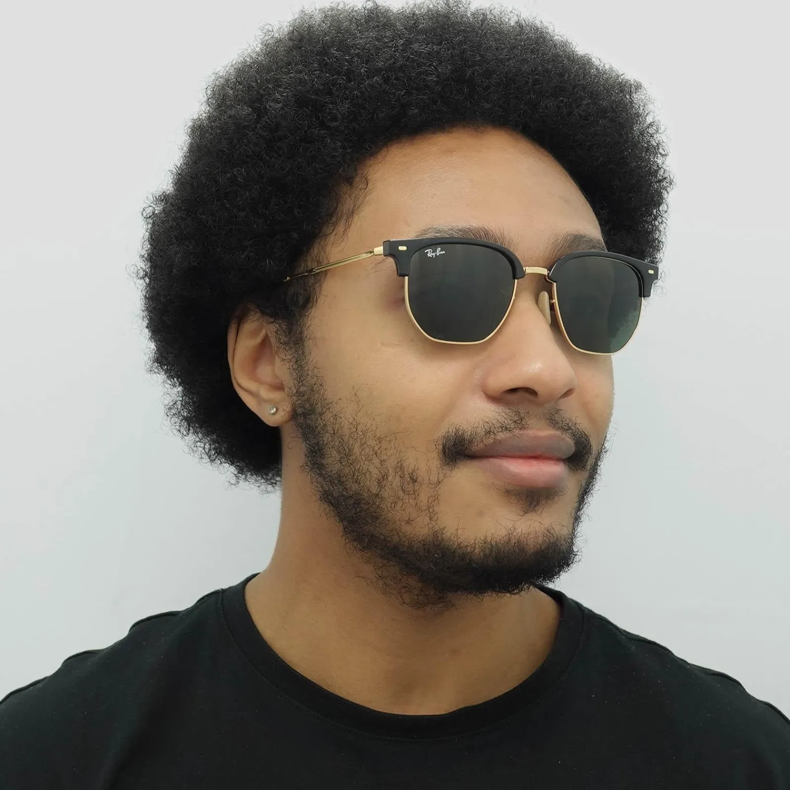 Ray-Ban Square|Ray-Ban^Sunglasses RB4416 New Clubmaster 601/31 Black on Gold Green