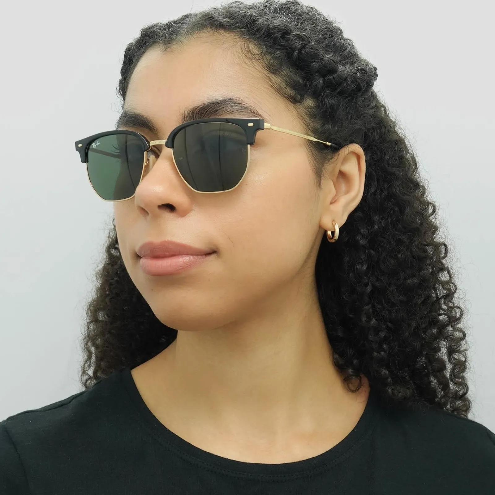 Ray-Ban Square|Ray-Ban^Sunglasses RB4416 New Clubmaster 601/31 Black on Gold Green
