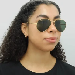 Ray-Ban Ray-Ban|Aviator^Sunglasses RB3625 New Aviator 919631 Polished Gold Green
