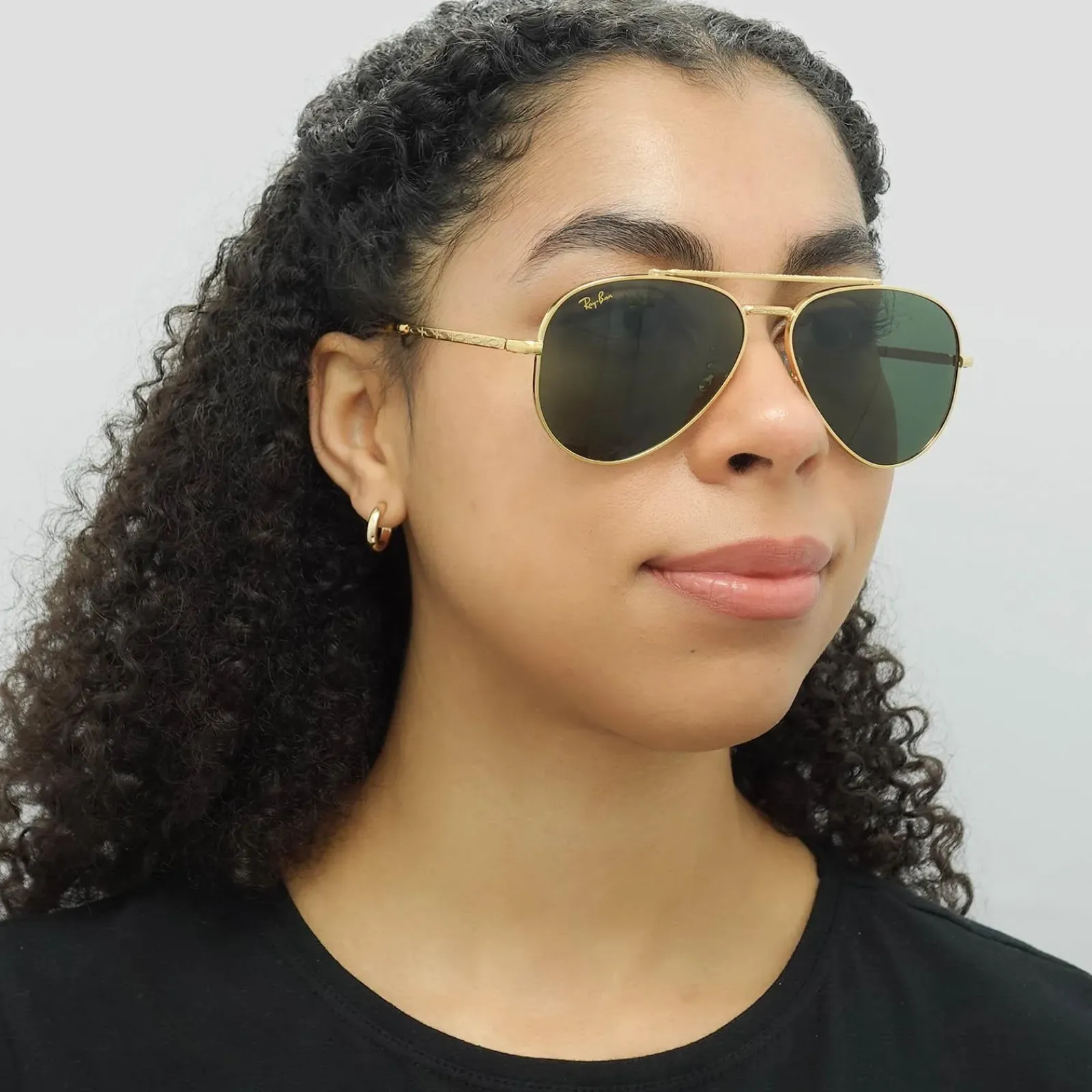 Ray-Ban Ray-Ban|Aviator^Sunglasses RB3625 New Aviator 919631 Polished Gold Green