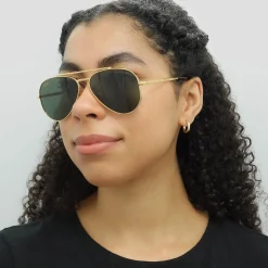 Ray-Ban Ray-Ban|Aviator^Sunglasses RB3625 New Aviator 919631 Polished Gold Green