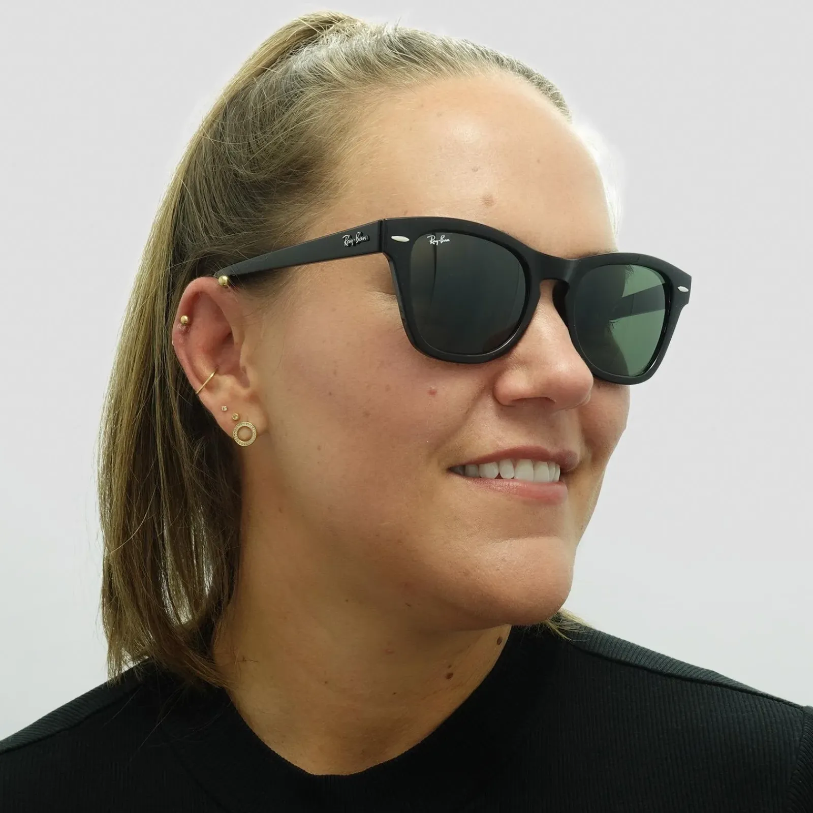 Ray-Ban Ray-Ban|Rectangle^Sunglasses RB0707S 901/31 Black Green