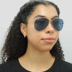 Ray-Ban Ray-Ban|Aviator^Sunglasses RB0101S Aviator Reverse 92023A Rose Gold Blue