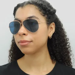 Ray-Ban Ray-Ban|Aviator^Sunglasses RB0101S Aviator Reverse 92023A Rose Gold Blue
