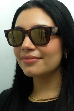 Ray-Ban Square|Ray-Ban^Sunglasses RB0840S Mega Wayfarer 663693 Transparent Brown and