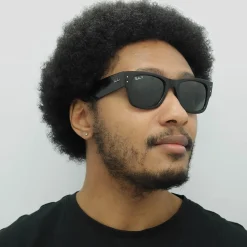 Ray-Ban Square|Polarised^Sunglasses RB0840S Mega Wayfarer 901/58 Polished Black Green P