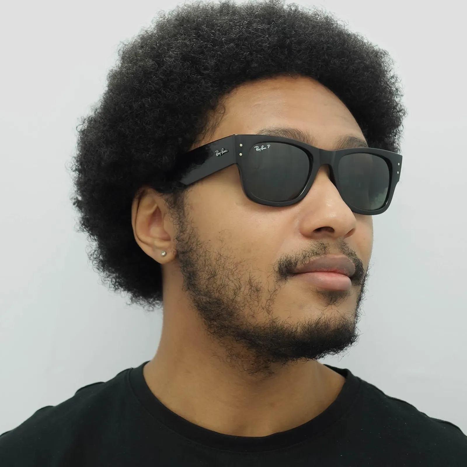 Ray-Ban Square|Polarised^Sunglasses RB0840S Mega Wayfarer 901/58 Polished Black Green P