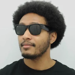 Ray-Ban Square|Polarised^Sunglasses RB0840S Mega Wayfarer 901/58 Polished Black Green P