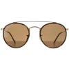 Ray-Ban Polarised^Sunglasses Round Double Bridge 3647N 001/57 Gold Brown B-15 Po