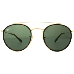 Ray-Ban Ray-Ban|Ray-Ban^Sunglasses Round Double Bridge 3647N 001 Gold Green
