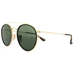 Ray-Ban Ray-Ban|Ray-Ban^Sunglasses Round Double Bridge 3647N 001 Gold Green