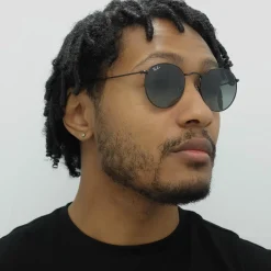 Ray-Ban Ray-Ban|Ray-Ban^Sunglasses Round Flat Lenses 3447N 002/71 Black Grey Gradient