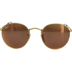 Ray-Ban Ray-Ban|Ray-Ban^Sunglasses Round Metal 3447 112/Z2 Gold Copper Flash Mirror