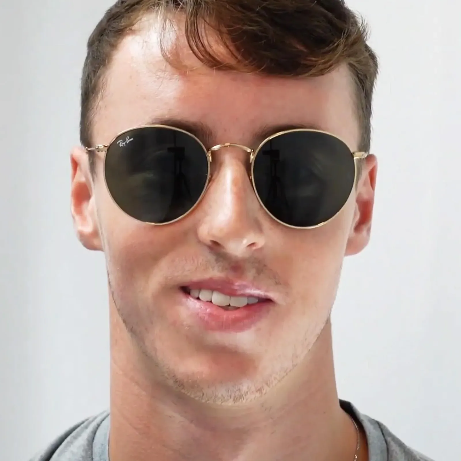 Ray-Ban Ray-Ban|Ray-Ban^Sunglasses Round Metal 3447 112/Z2 Gold Copper Flash Mirror