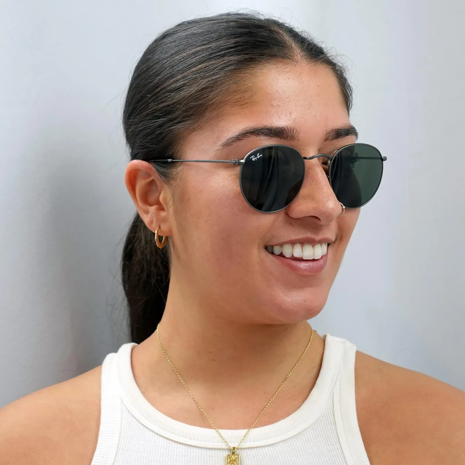 Ray-Ban Ray-Ban|Ray-Ban^Sunglasses Round Metal 3447 029 Gunmetal Green 50
