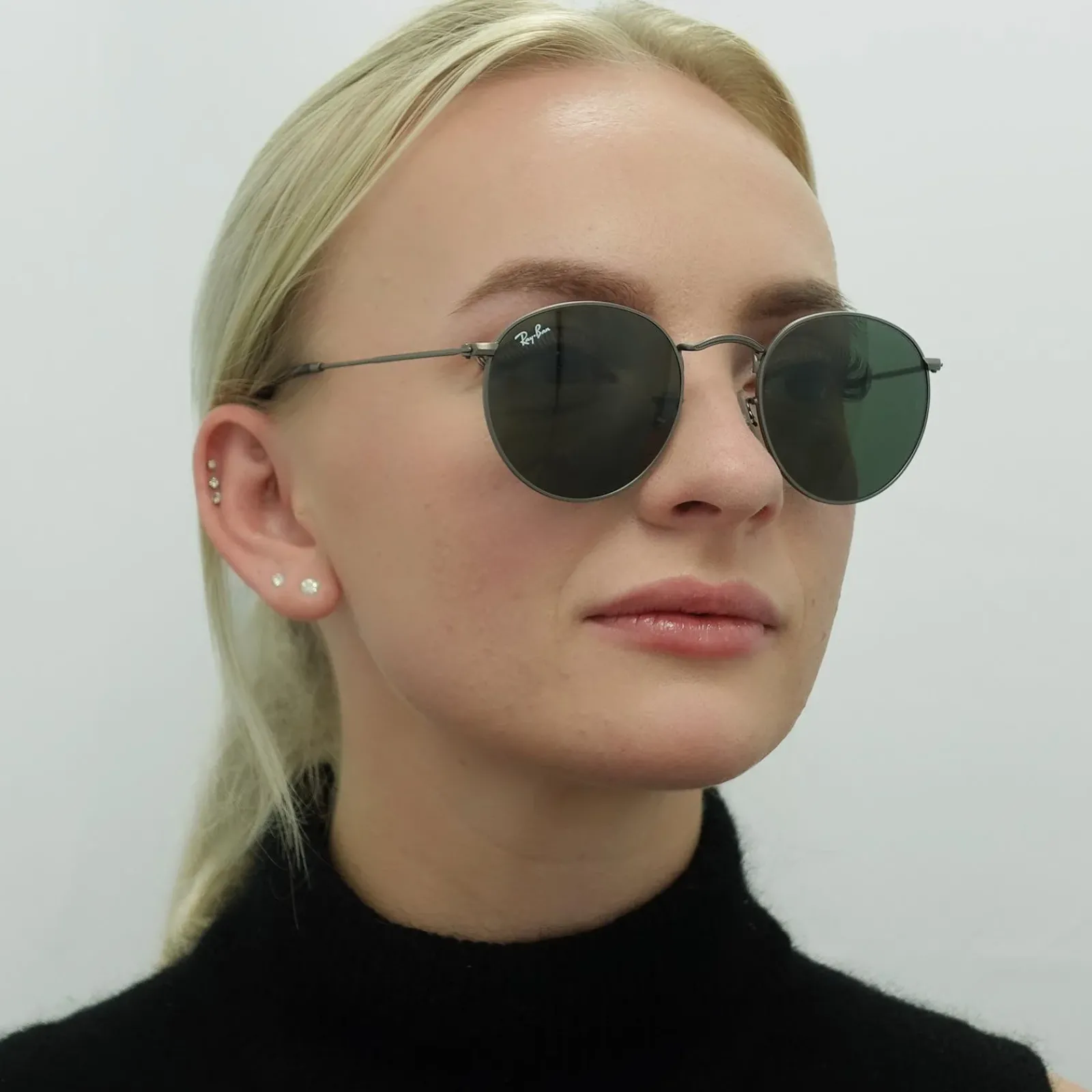 Ray-Ban Ray-Ban|Ray-Ban^Sunglasses Round Metal 3447 029 Gunmetal Green 50