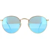 Ray-Ban Polarised^Sunglasses Round Metal 3447 112/4L Gold Blue Polarized Flash M