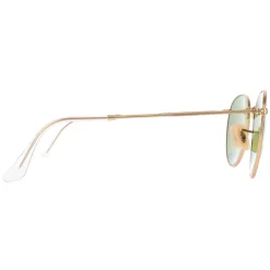 Ray-Ban Polarised^Sunglasses Round Metal 3447 112/4L Gold Blue Polarized Flash M
