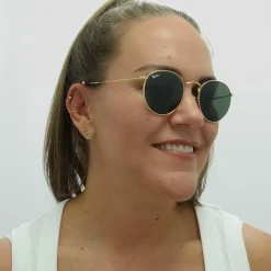Ray-Ban Ray-Ban|Ray-Ban^Sunglasses Round Metal 3447 001 Gold Green 50mm