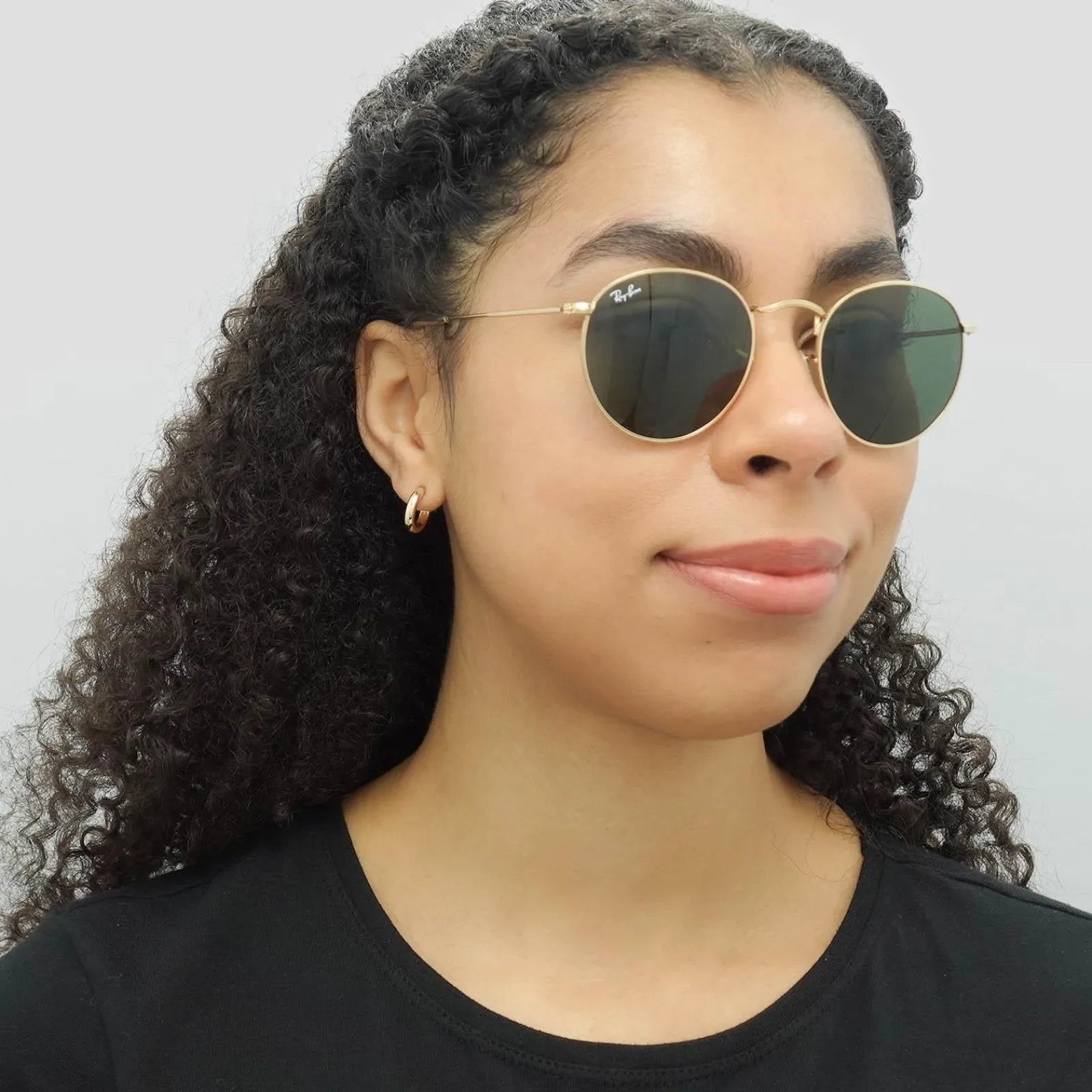 Ray-Ban Ray-Ban|Ray-Ban^Sunglasses Round Metal 3447 001 Gold Green 50mm