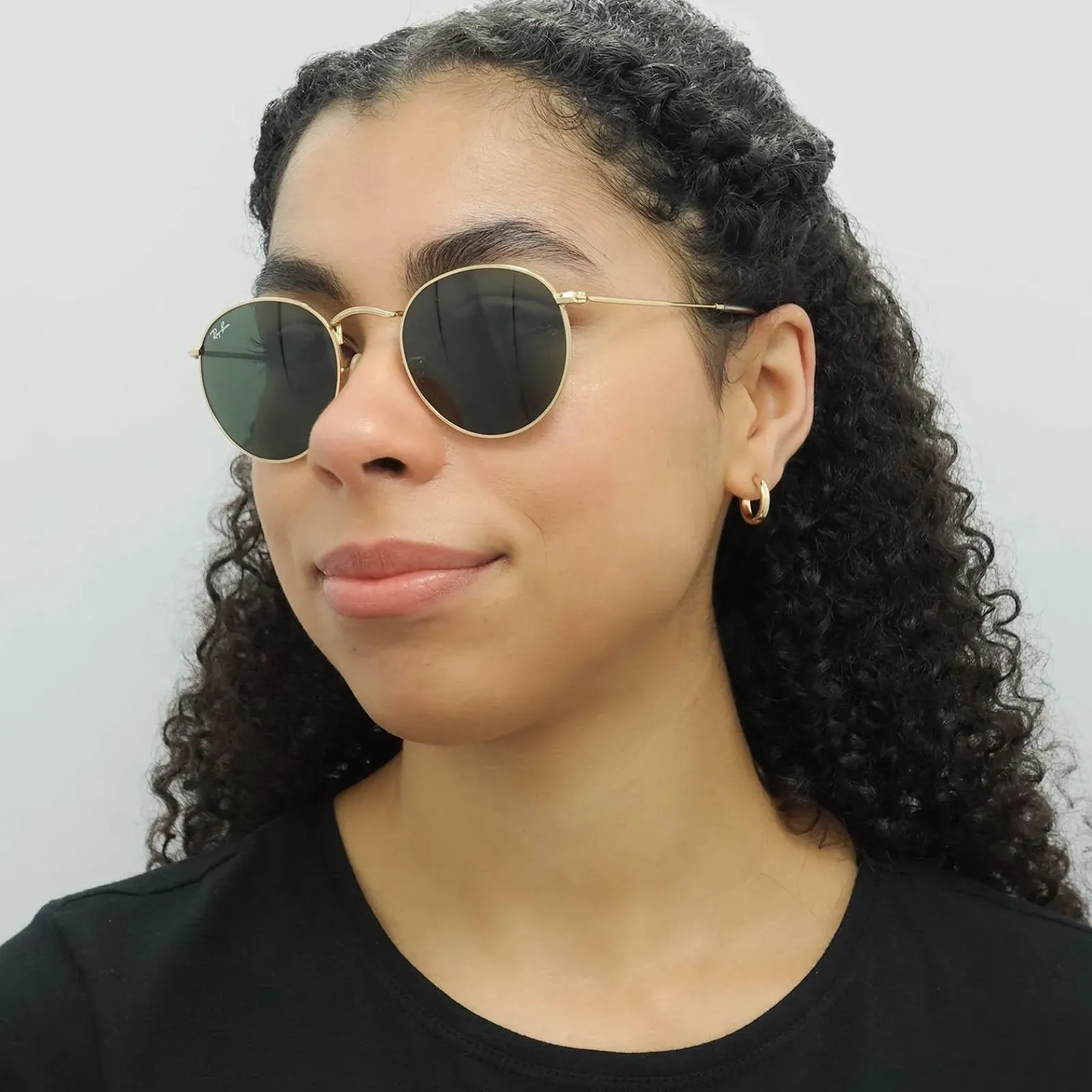 Ray-Ban Ray-Ban|Ray-Ban^Sunglasses Round Metal 3447 001 Gold Green 50mm