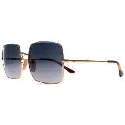 Ray-Ban Square|Ray-Ban^Sunglasses Square RB1971 914778 Polished Gold Blue Grey Gradie