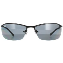 Ray-Ban Polarised|Ray-Ban^Rayban Sunglasses Top Bar 3183 Shiny Black Polarized Grey 002/81