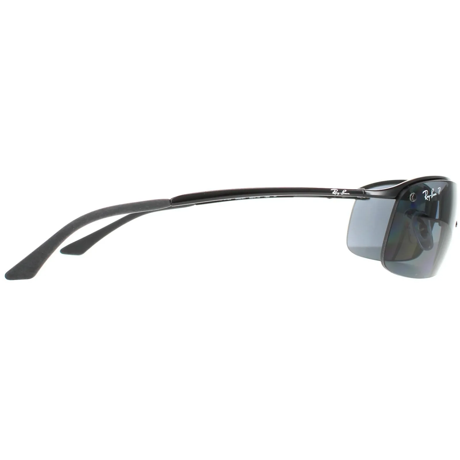 Ray-Ban Polarised|Ray-Ban^Rayban Sunglasses Top Bar 3183 Shiny Black Polarized Grey 002/81