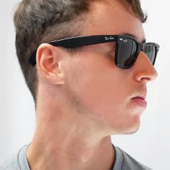 Ray-Ban Polarised|Ray-Ban^Sunglasses Wayfarer 2140 901/58 Black Green G-15 Polarized Lar