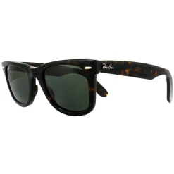 Ray-Ban Ray-Ban|Rectangle^Sunglasses Wayfarer 2140 902 Tortoise Green G-15 Medium 50mm