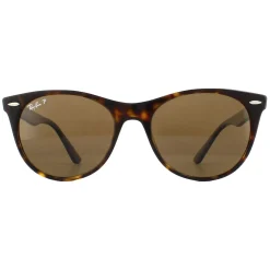 Ray-Ban Polarised^Sunglasses Wayfarer II RB2185 902/57 Striped Havana Brown Pola