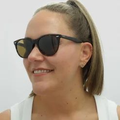Ray-Ban Polarised^Sunglasses Wayfarer II RB2185 902/57 Striped Havana Brown Pola